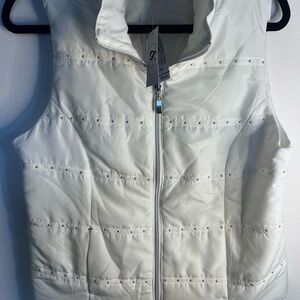 Christopher & Banks Ivory Quilted Vest